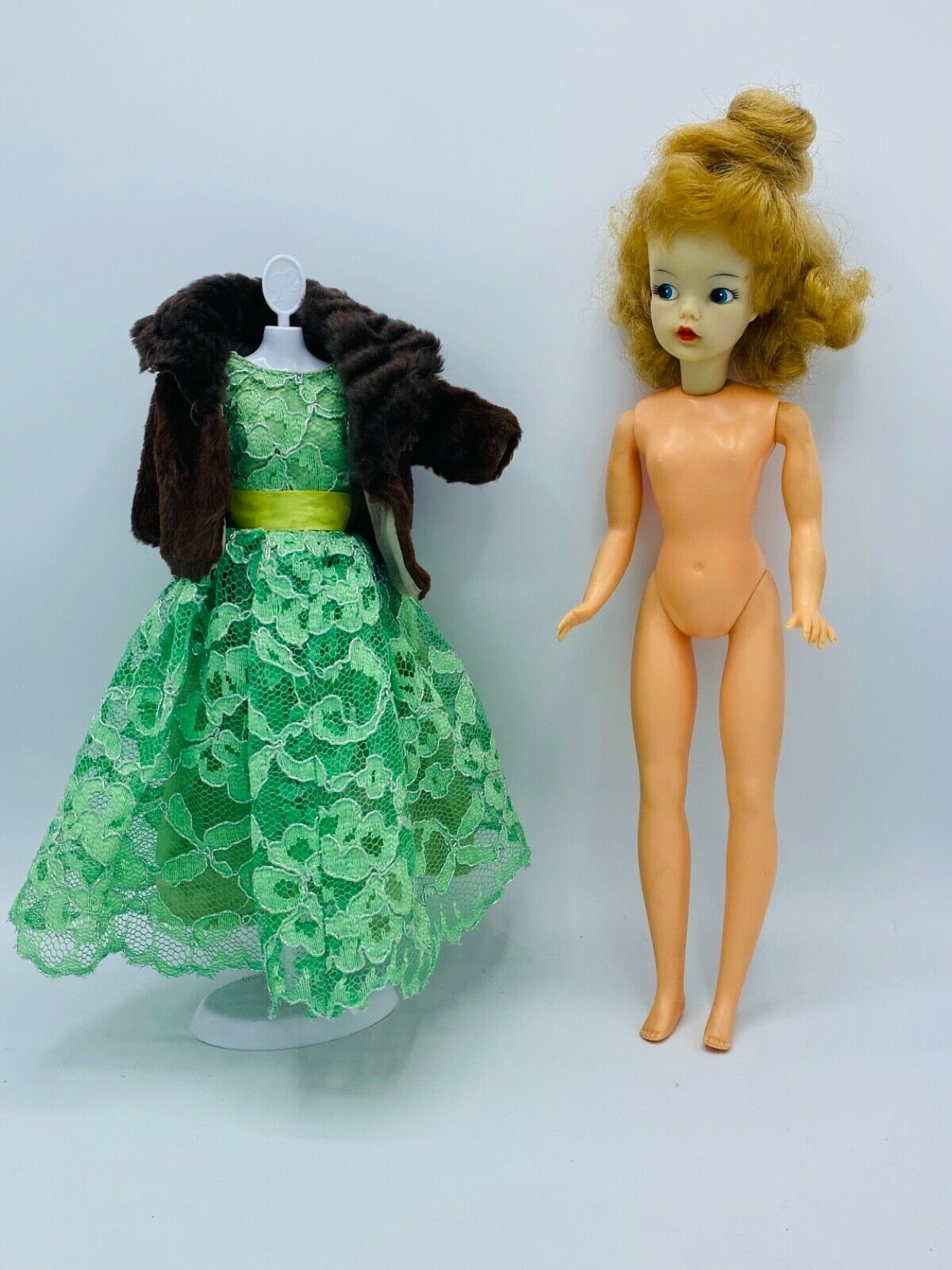 Vintage Ideal Japan Bs-12 Tammy Doll In Gown Mink Barbie Sindy Clone Pos’n