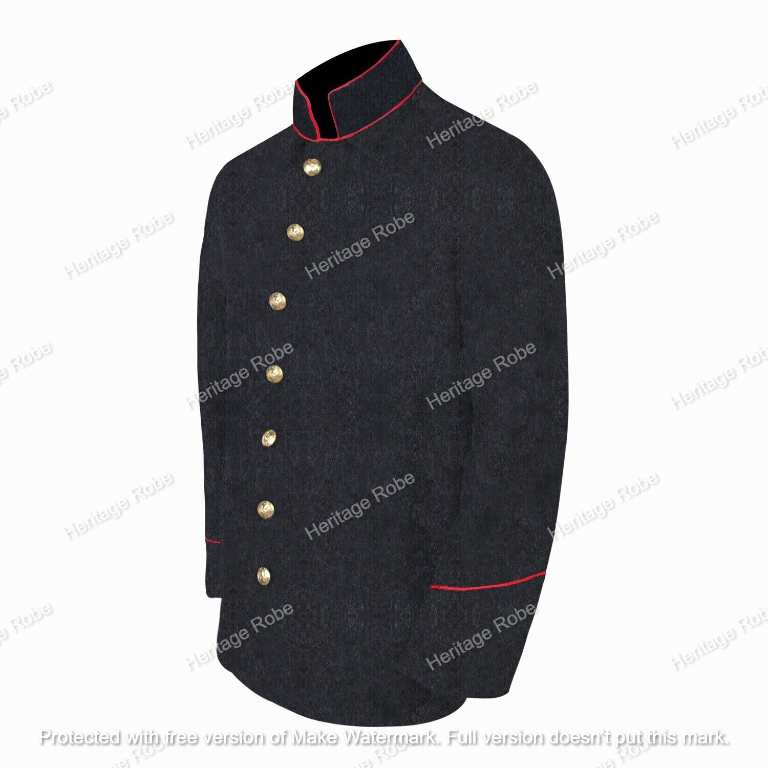 Us Civil War 7 Csa Confederate Button Richmond Grey Sack Coat With Piping Trims!