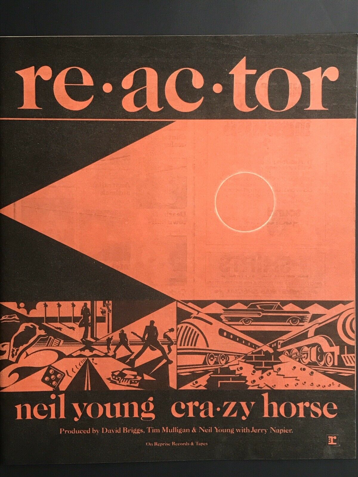 1981 Vtg Neil Young & Crazy Horse "reactor" Album Promo Print Ad 26.7x31.8cm Rsm