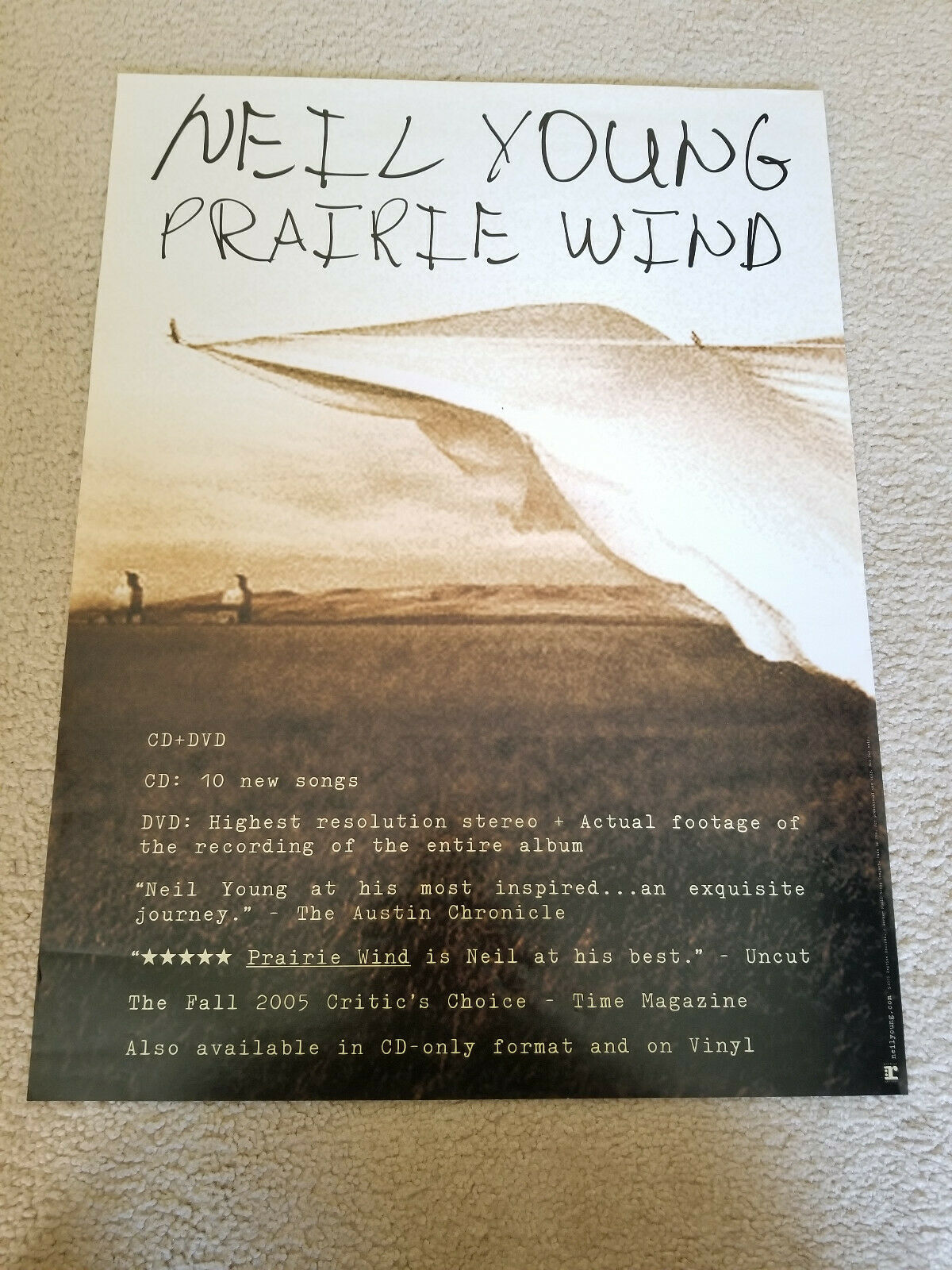Neil Young Prairie Wind Store Promo Poster Reprise 2005 18" X 24" - R1216