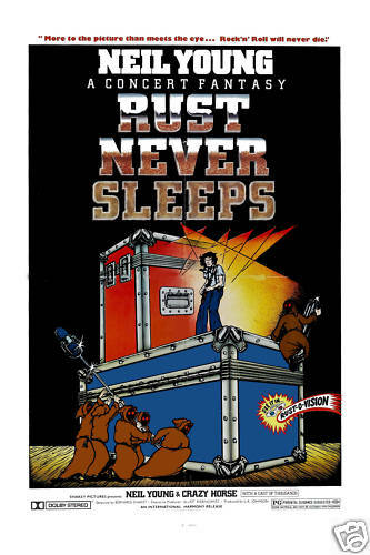 Rock: Neil Young & Crazy Horse *rust Never Sleeps * Movie Poster 1979  12x18